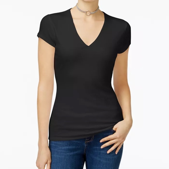 Women's INC Ribbed V-Neck Top, Created for Macy's XS - Picture 6 of 7